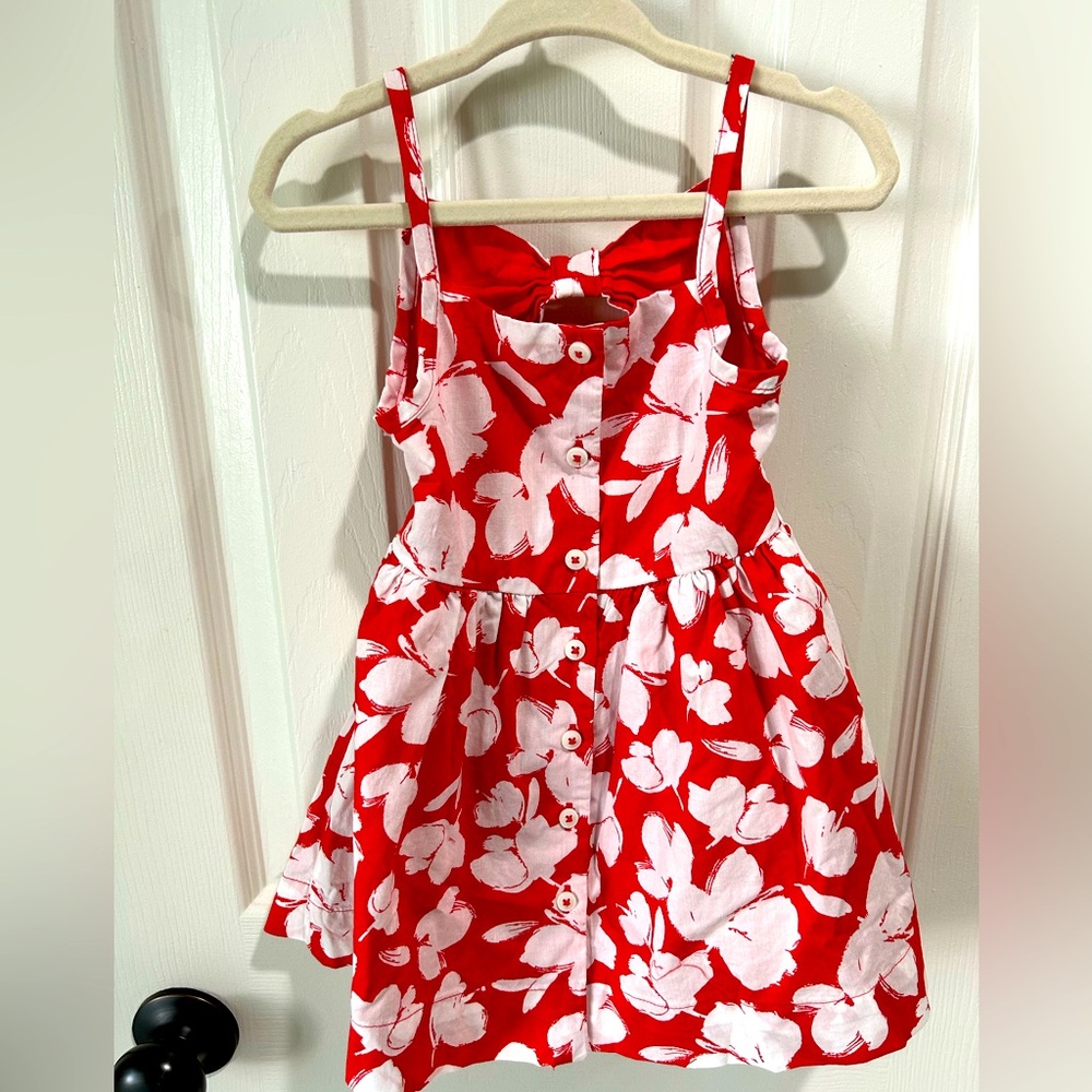 Baby Gap 18-24M Cotton Red and White Patterned Dress NWT